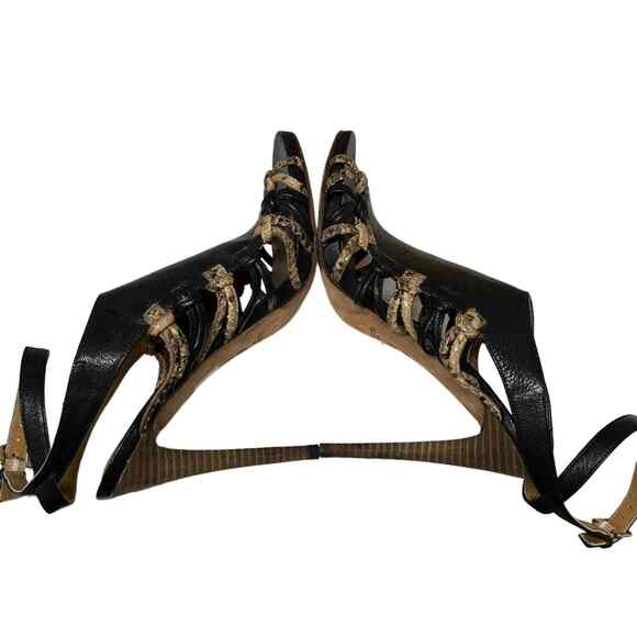 Coach Jody Mixed Texture Stiletto Heels Sandals Size 6.5 - Picture 3 of 8